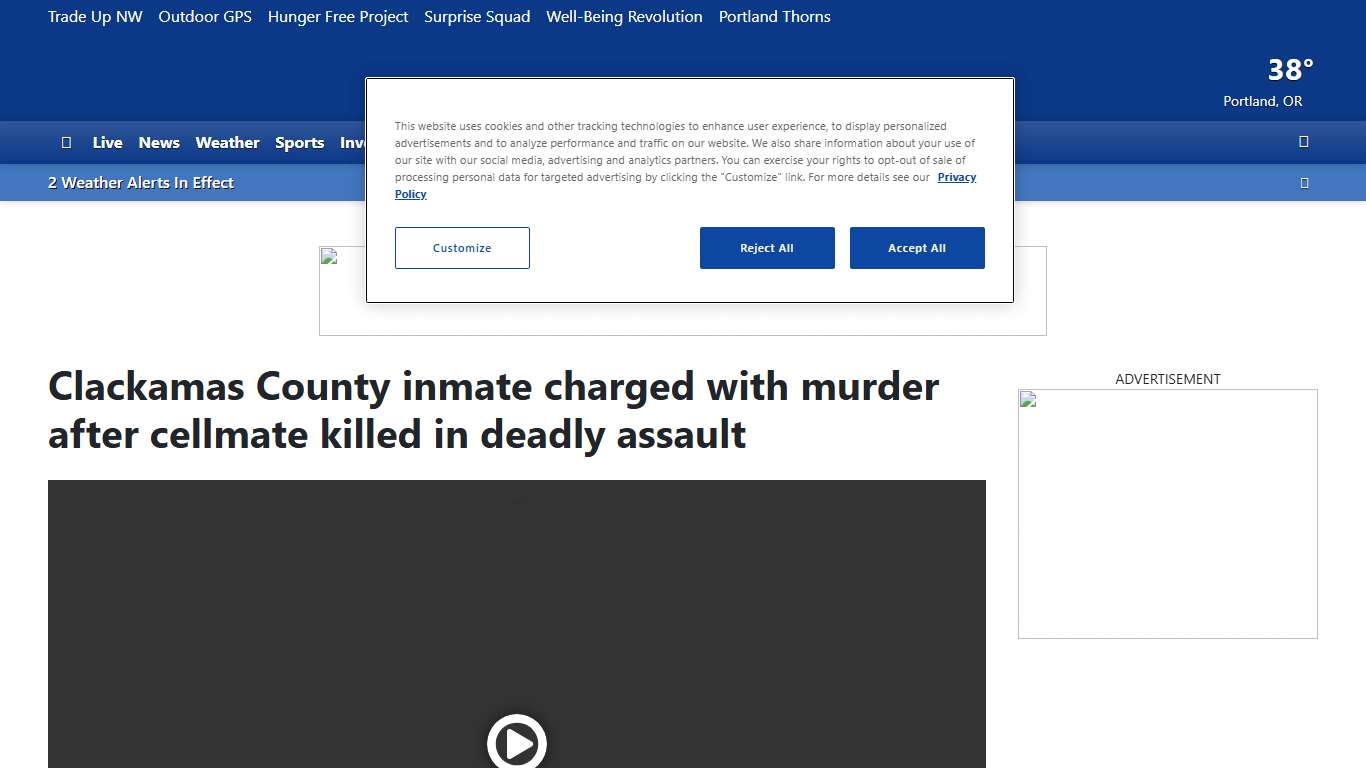 Clackamas County inmate charged with murder after cellmate killed in deadly assault